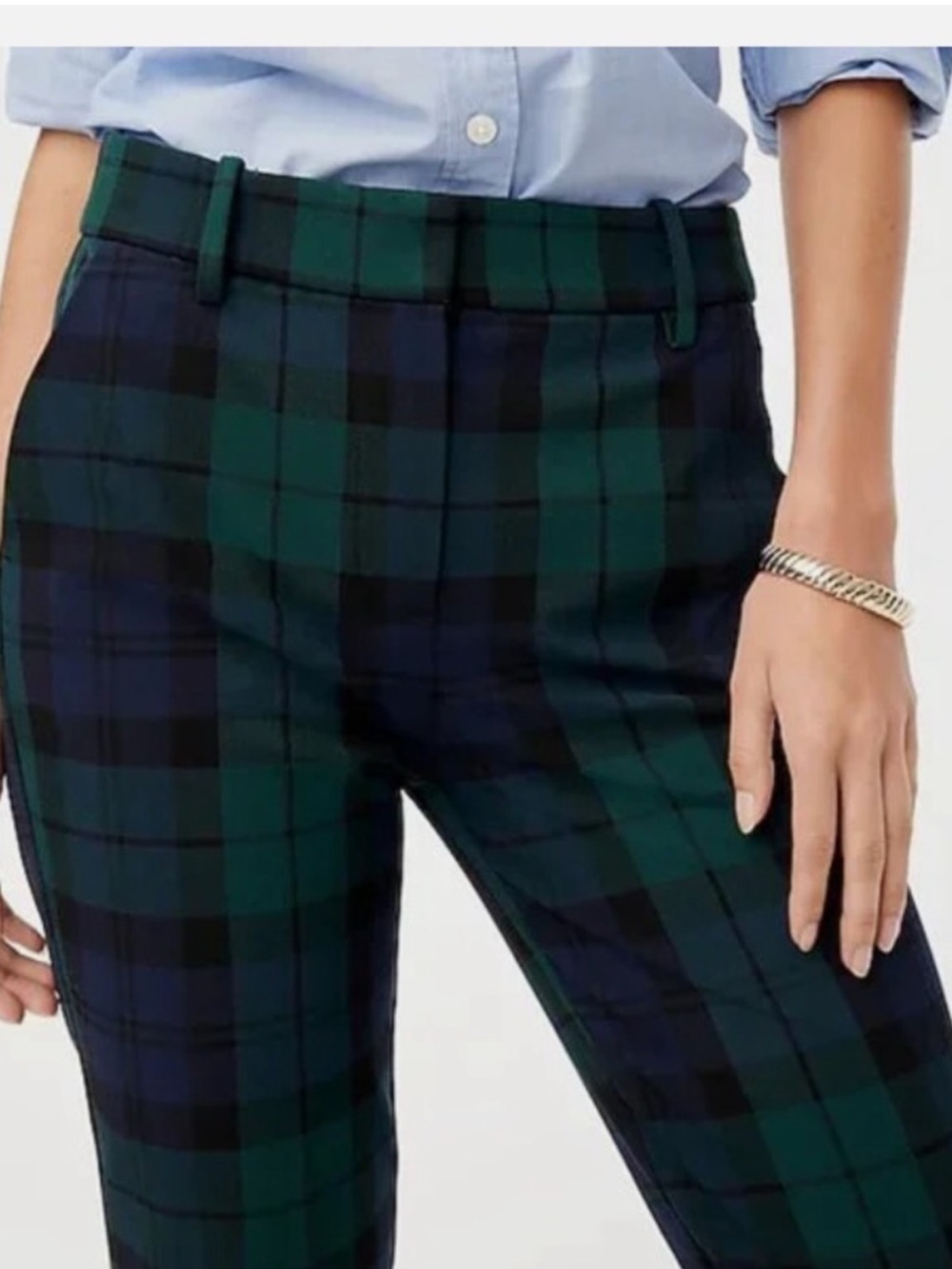 JCrew Ruby Plaid Green Pant - Size 0 - Picture 4 of 4